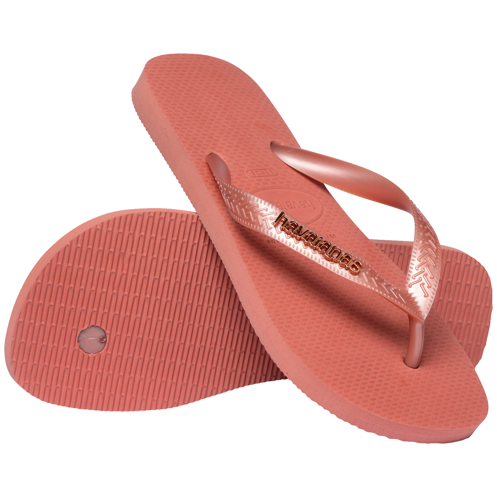 Women's Top Logo Metallic Flip Flops - Image 11