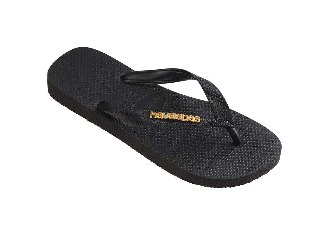 Women's Top Logo Metallic Flip Flops - Image 6